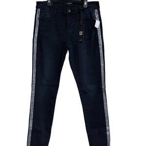 Numero Tuxedo Strip Vienna Mid Rise Skinny Jean Size 32